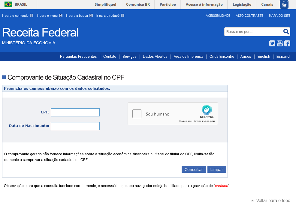 como consultar cpf